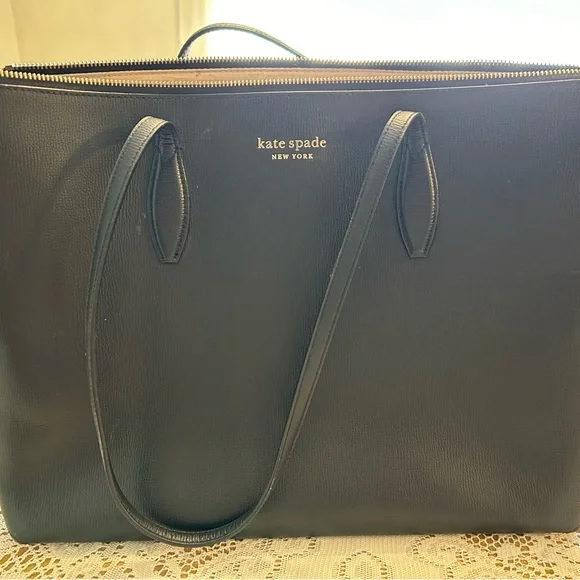 Black Kate Spade tote 12 x 16 - Picture 2 of 7